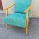 Armchair year 50 green fabric