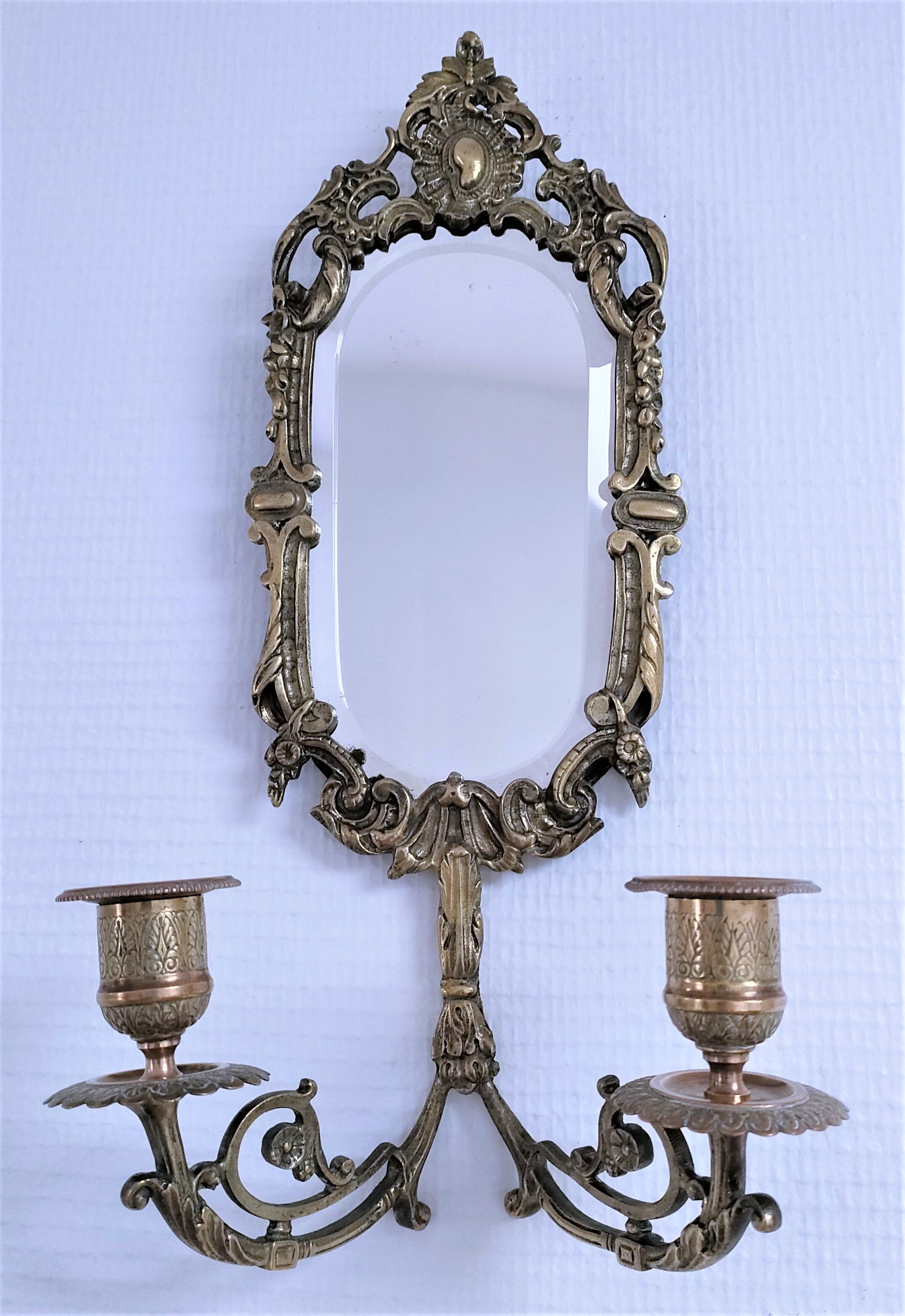 Patinated bronze chandelier mirror early twentieth century