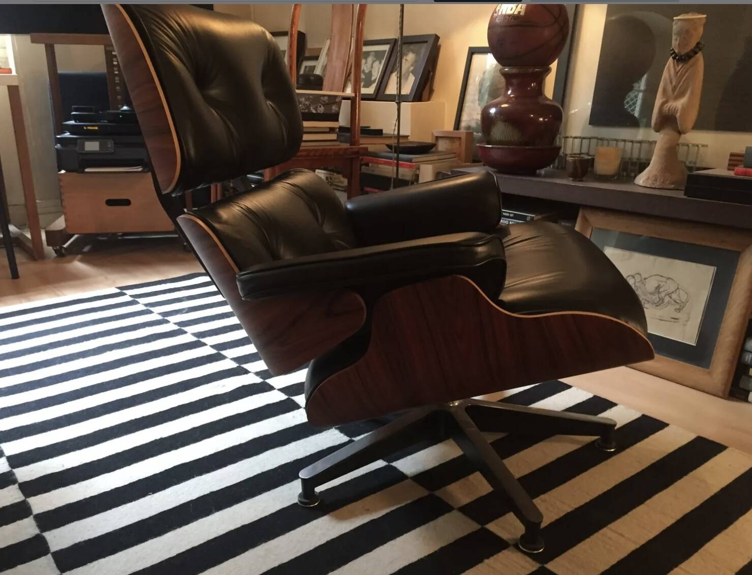Eames armchair and ottoman