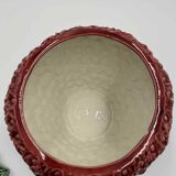 Grande soupière en barbotine fraise avec louche et plateau Bordallo Pienher