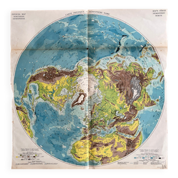 Physical map — Northern Hemisphere | Polar projection