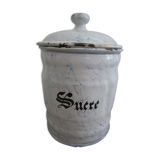 Pot tôle émaillée vintage "Sucre"