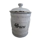 Pot tôle émaillée vintage "Sucre"