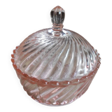 Pink glass candy box