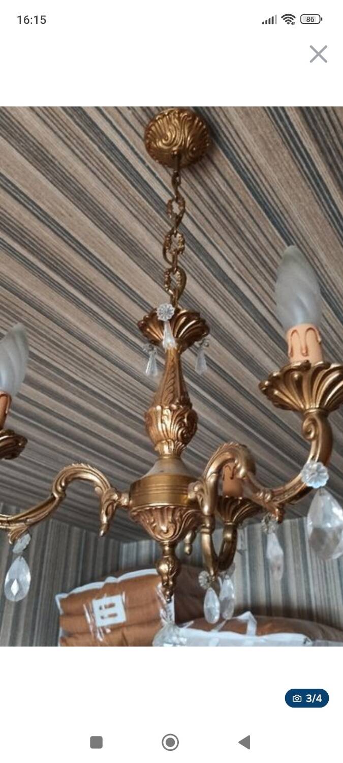Golden metal chandelier