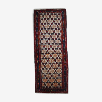 Vintage Persian Carpet Hamadan handmade 80cm x 207cm 1960s, 1C378