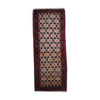 Vintage Persian Carpet Hamadan handmade 80cm x 207cm 1960s, 1C378