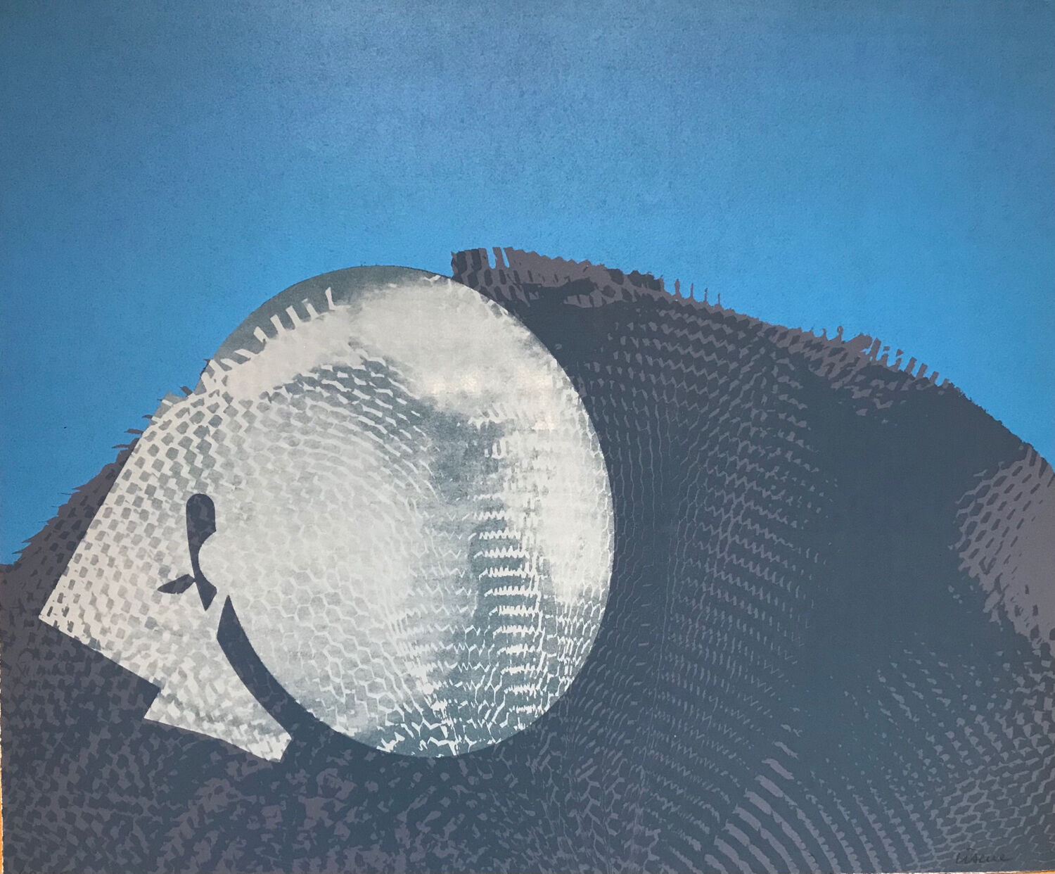 Composition, circa 1990. lithograph signed by claude viseux (1927-2008)