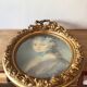 Pastel portrait, medallion frame
