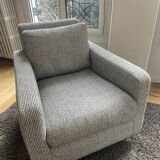2 Chester armchairs in Italian heather gray fabric published by Habitat