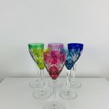 6 Roemer wine glasses, Saint-Louis crystal, Chantilly pattern
