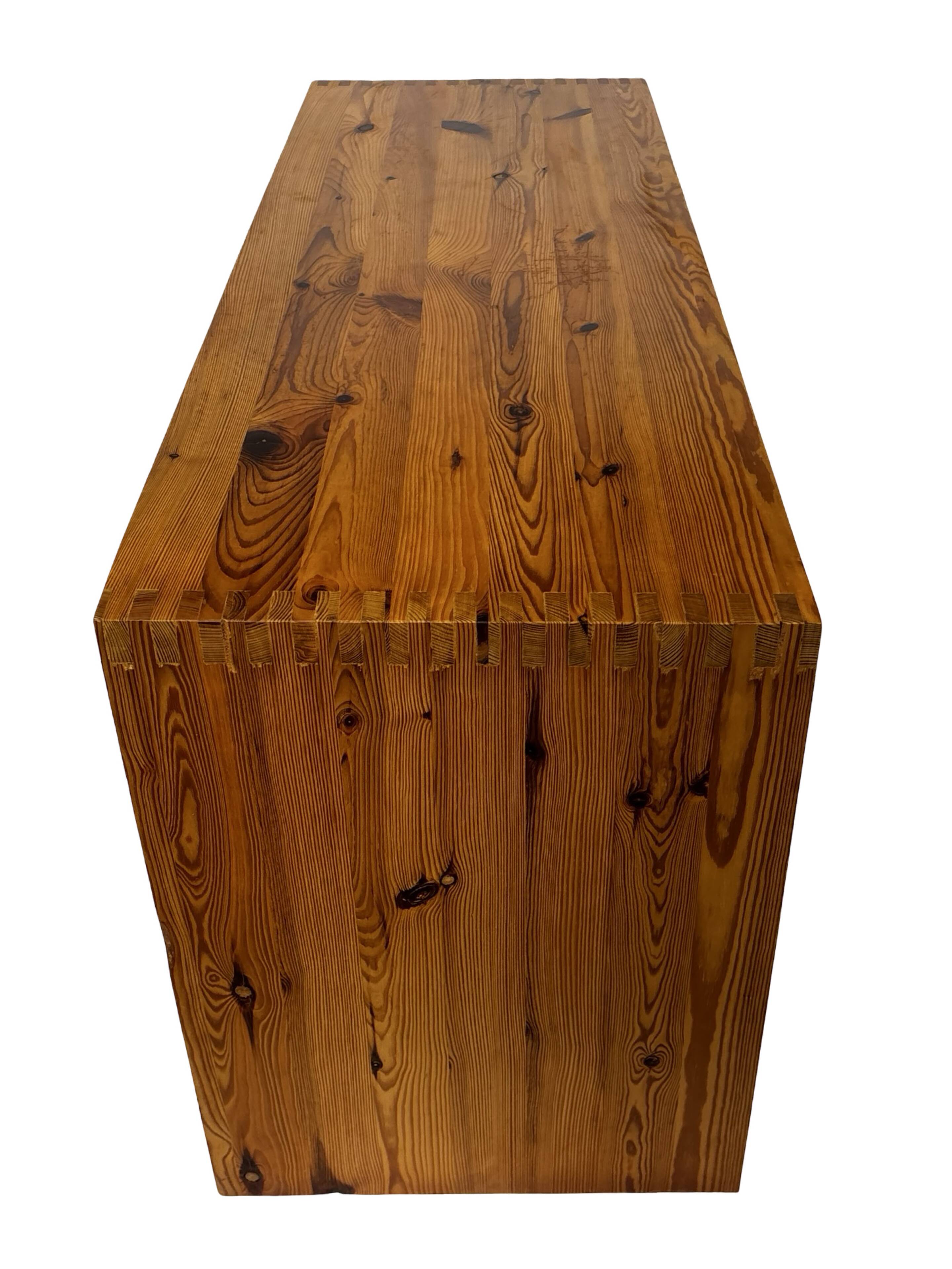 Table d'appoint vintage Ate Van Apeldoorn, pin, années 1970