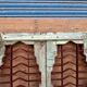 Art Deco patio door in Burmese teak with original patina.