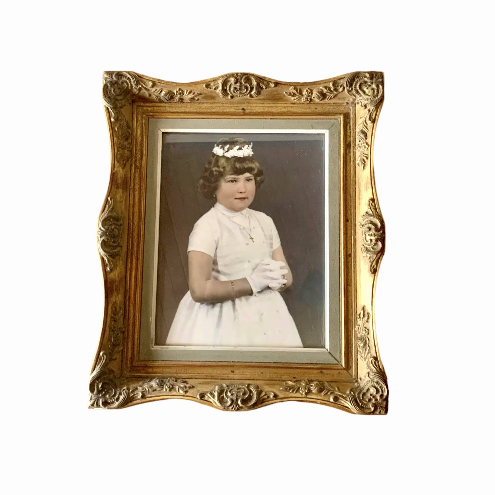 Old gilded carved wooden wall frame