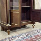 Bibliothèque Napoléon III XIXème en acajou et filet laiton