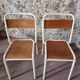 Set of 4 vintage French school chairs – Stackable chairs – 1920s