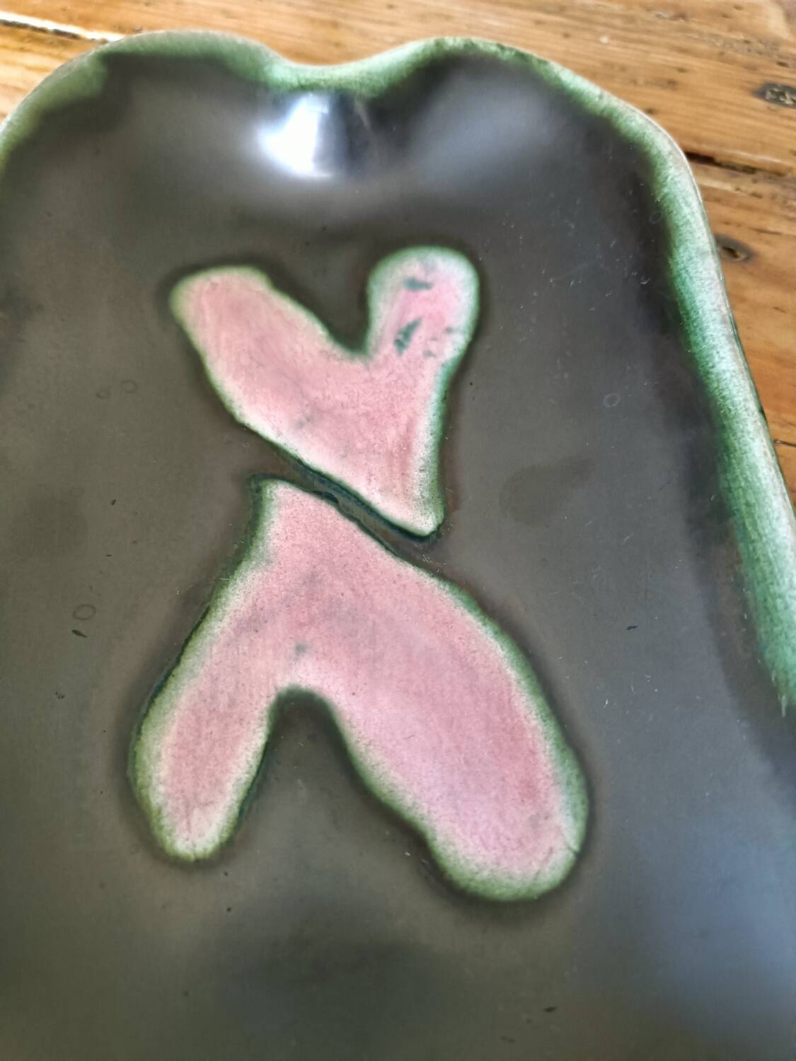 Vintage pocket tray. Pink hearts