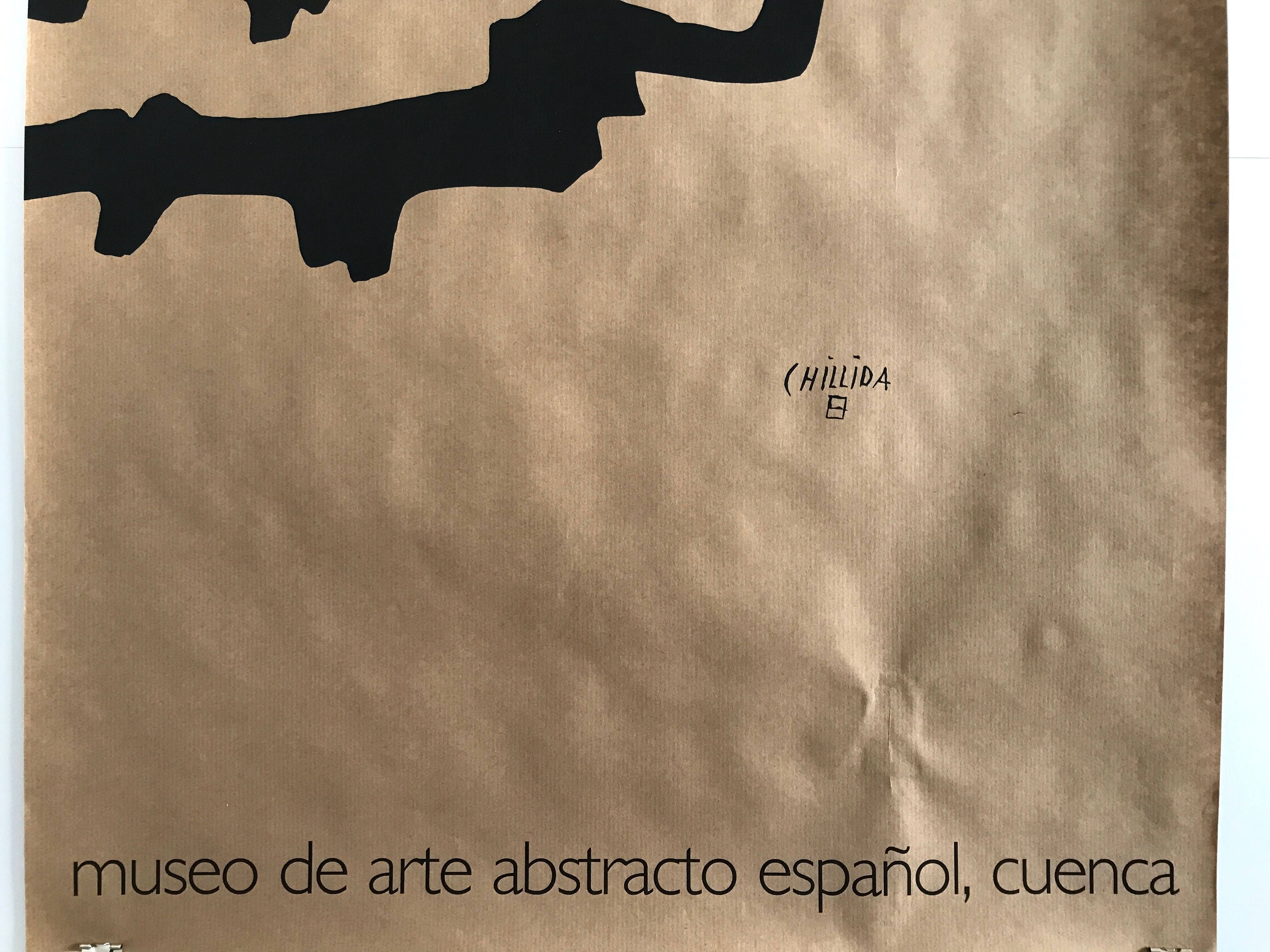 Original poster on kraft paper by Eduardo CHILLIDA, Museo de arte abstracto, 1980