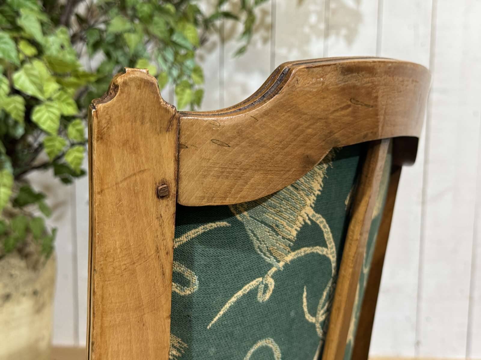 Pair of Louis XVI style armchairs in beech from the 19th century.