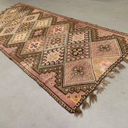 Vintage Turkish Kilim 377x152 cm wool kelim rug large