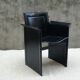 Tito Agnoli Italian black leather design chair