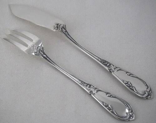 SFAM Chambly Bien Aimée, 12 silver-plated fish cutlery sets, 24 pieces.