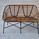 Italian mid century bamboo and iron 2-seater sofa, 1960s