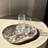 Very large empty pocket or dish in medium light petrified wood 1143