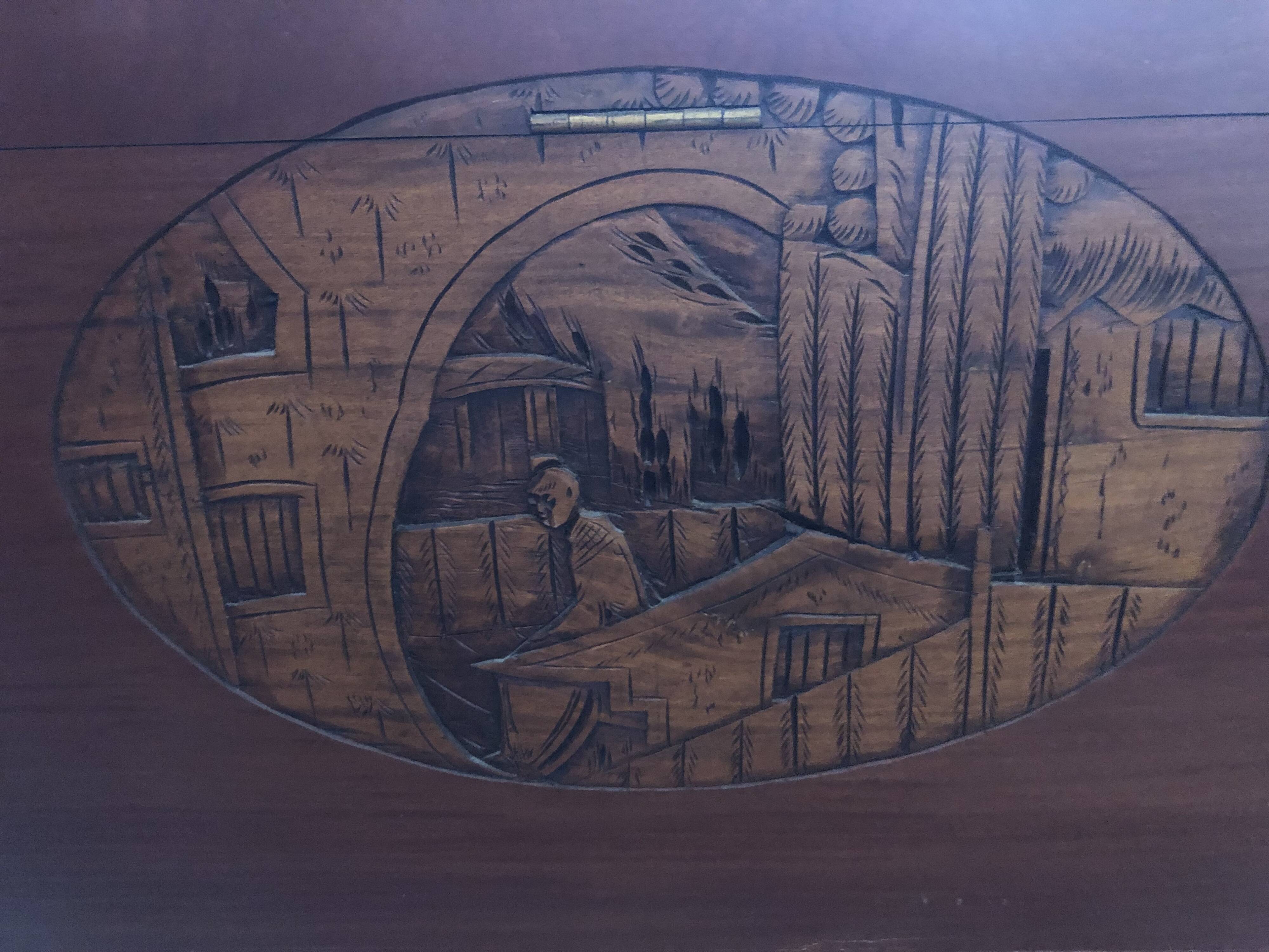 Asian carved mallet, made of camphor wood, from Hong Kong 100 X 52 X 60 cm