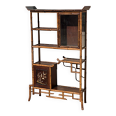 Japanese-style display shelf in bamboo and wood, circa 1890