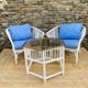 White rattan lounge