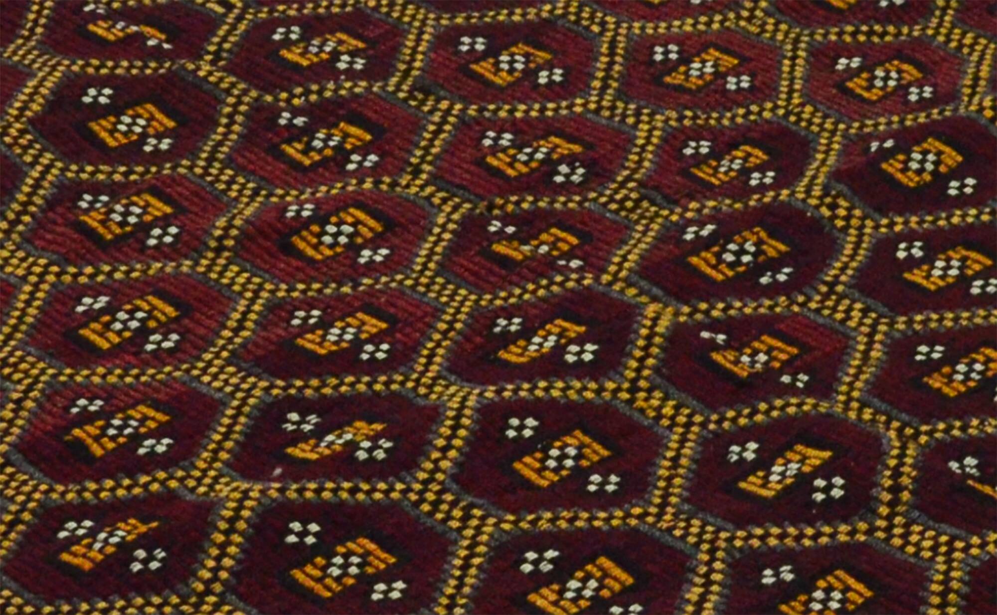 Turkish Kilim Yoruk Vintage 177x294 cm Geometric Brown and Yellow