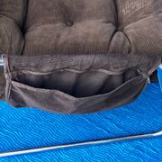 VELVET BROWN CHROME ARMCHAIR 1970 IKEA VINTAGE