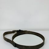 Miroir cerclage cuir artisanal