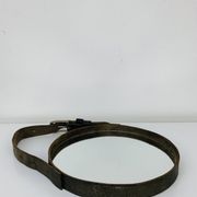 Mirror with handmade leather strapping