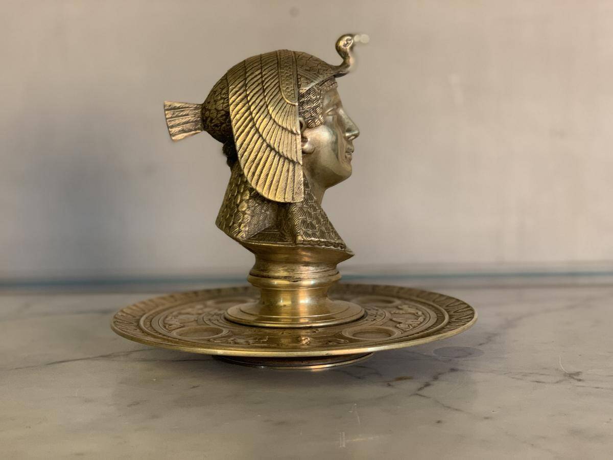 Gilded bronze inkwell, Egyptomania