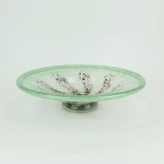 fantastic large WMF art deco ikora glass BOWL karl wiedmann 1930s green and
