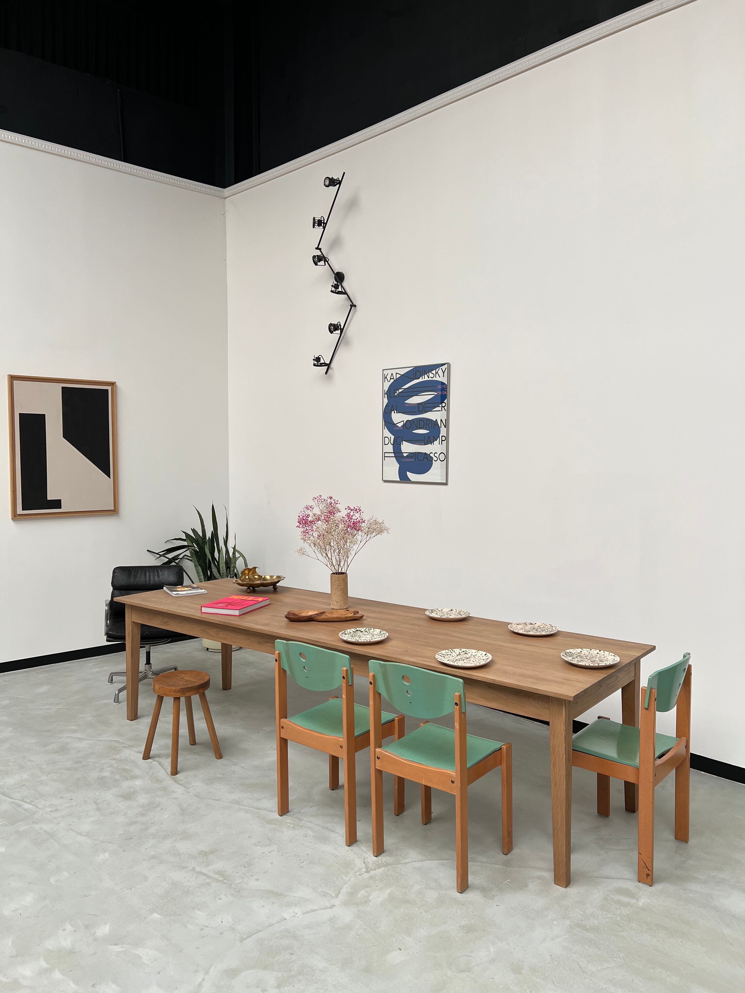 Farmhouse table "Dark Brown", spindle legs XXL 300 X 90 cm