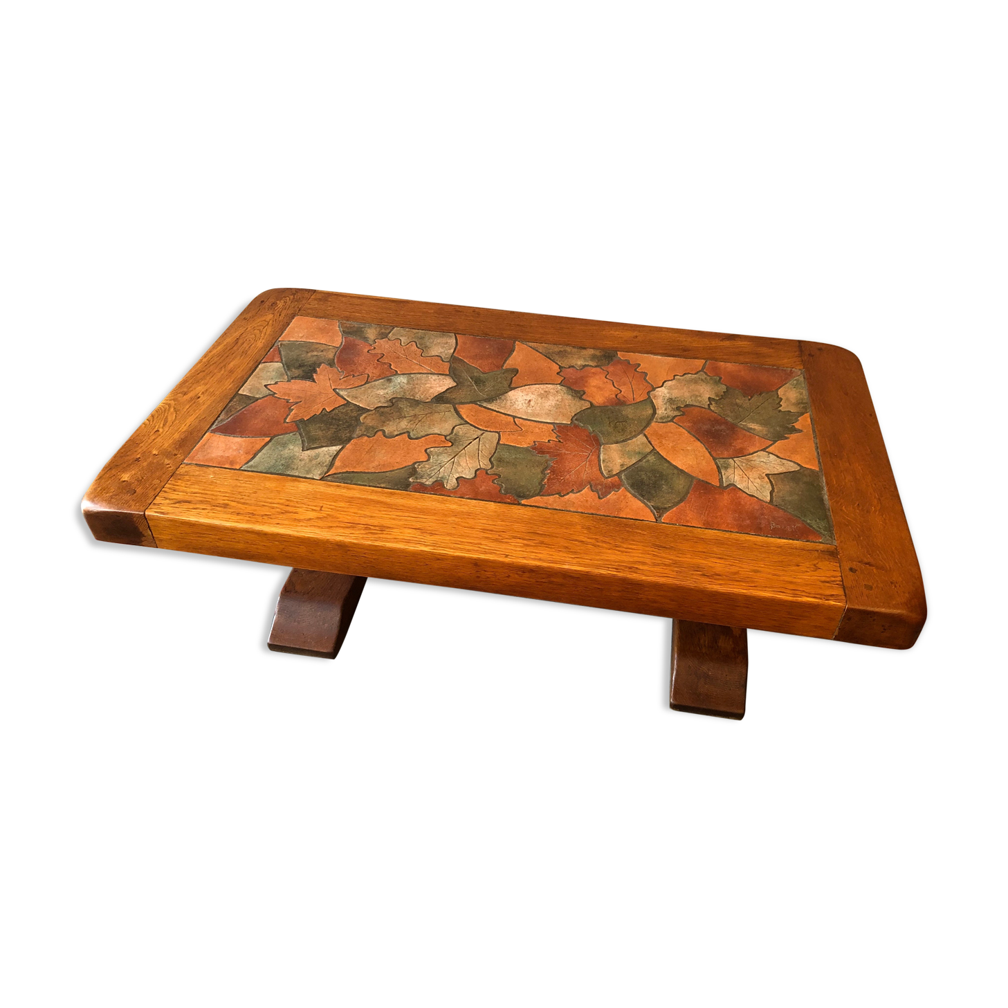 Oak and ceramic coffee table