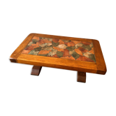 Table basse en chêne et céramique