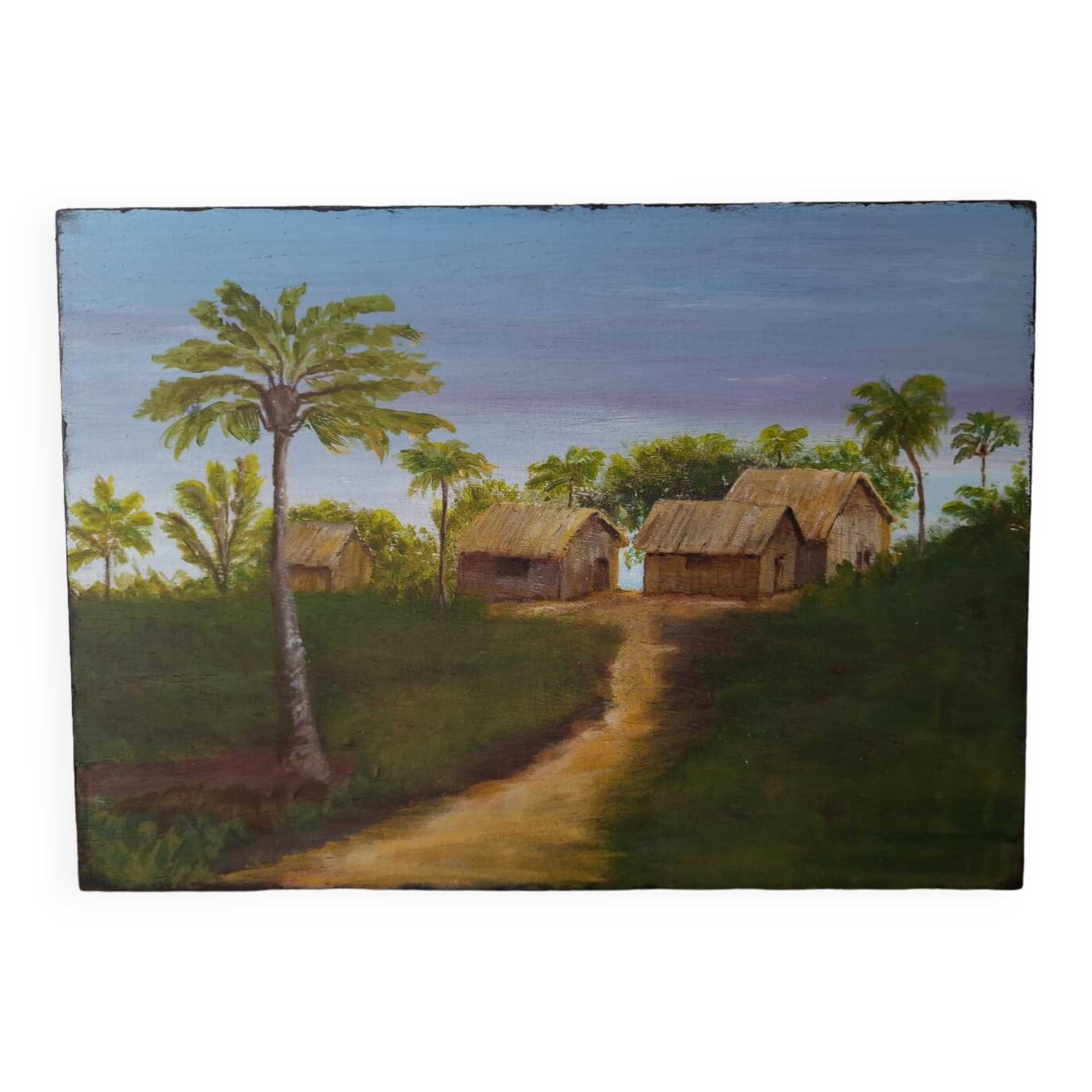 Vintage exotic painting in colonial style