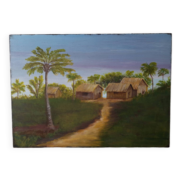Vintage colonial style exotic painting