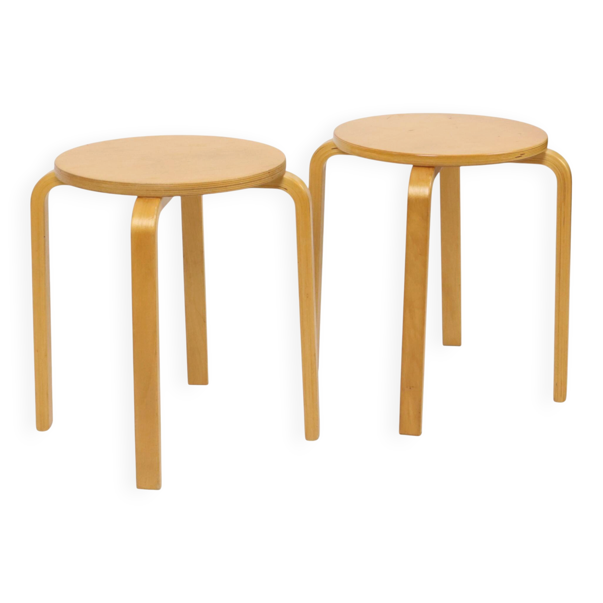 Set of 2 Vintage IKEA Frosta Stools, Beech Wood, 1990s