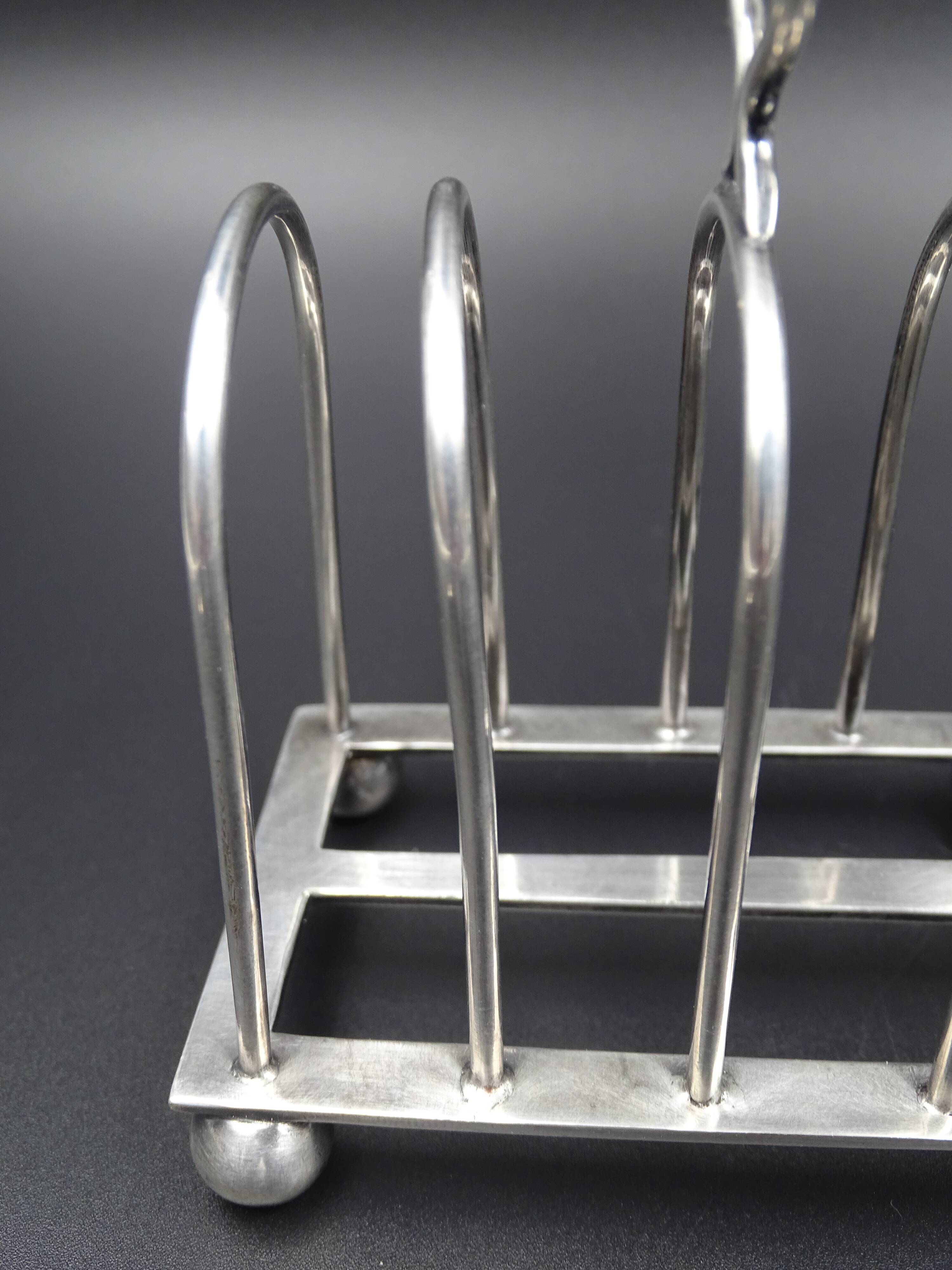 Silver metal toast carrier - circa 1940