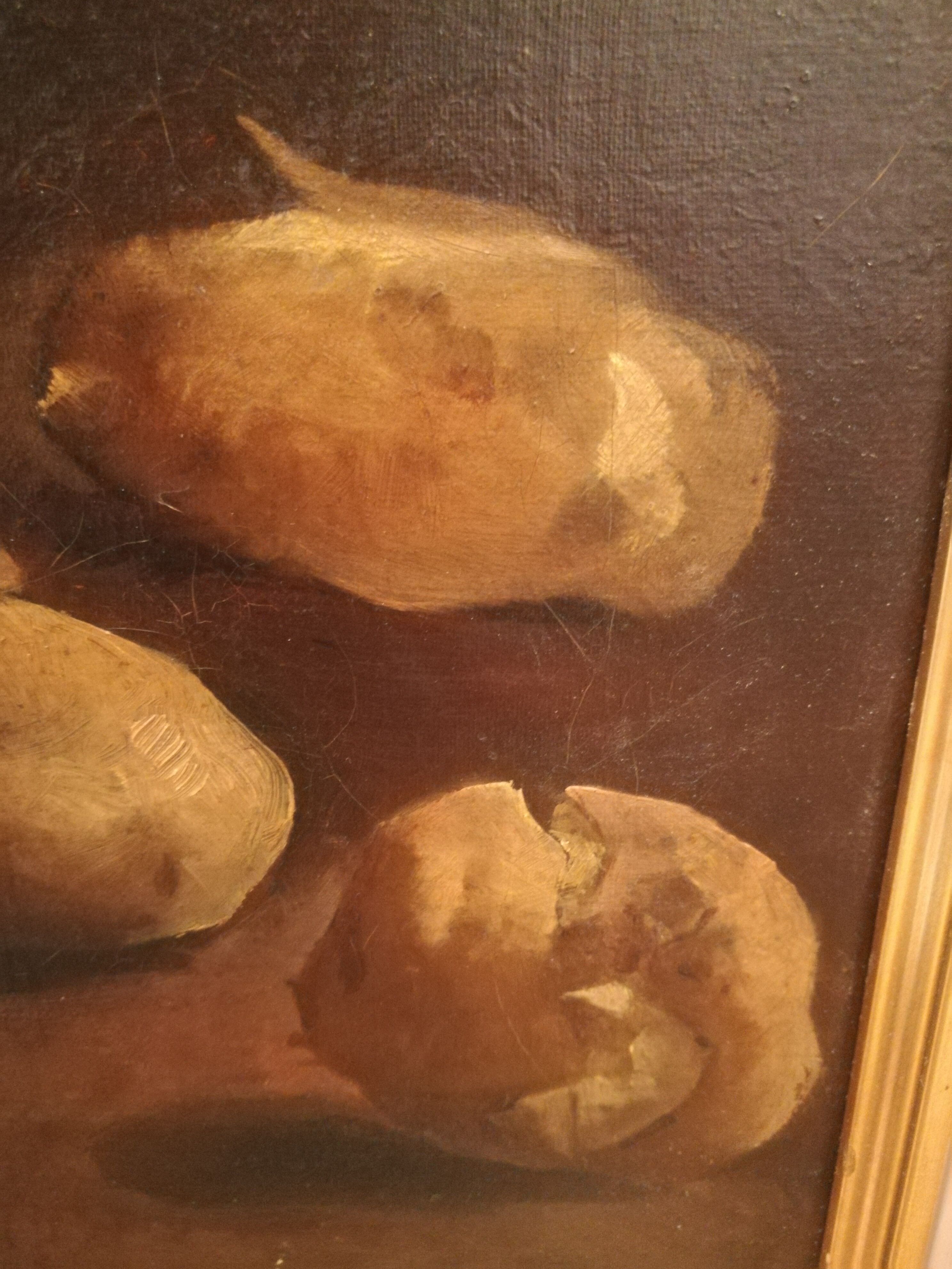 Table oil painting "potatoes"