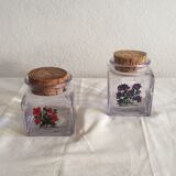 Duo of glass with Cork jars