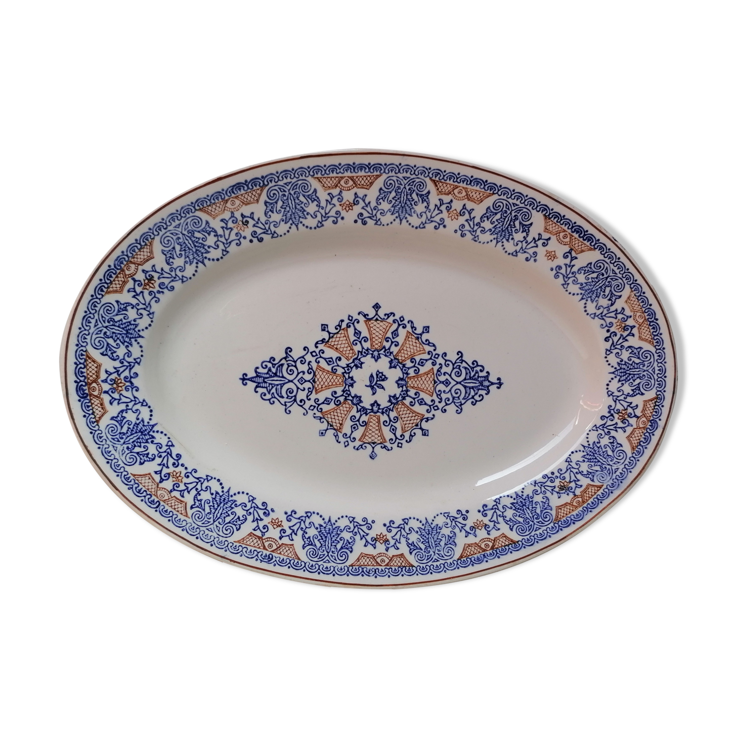 Longwy oval earthenware dish