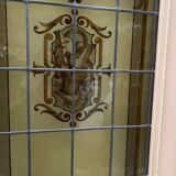 Wooden doors with stained glass