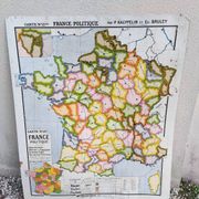 Carte politique de France vintage