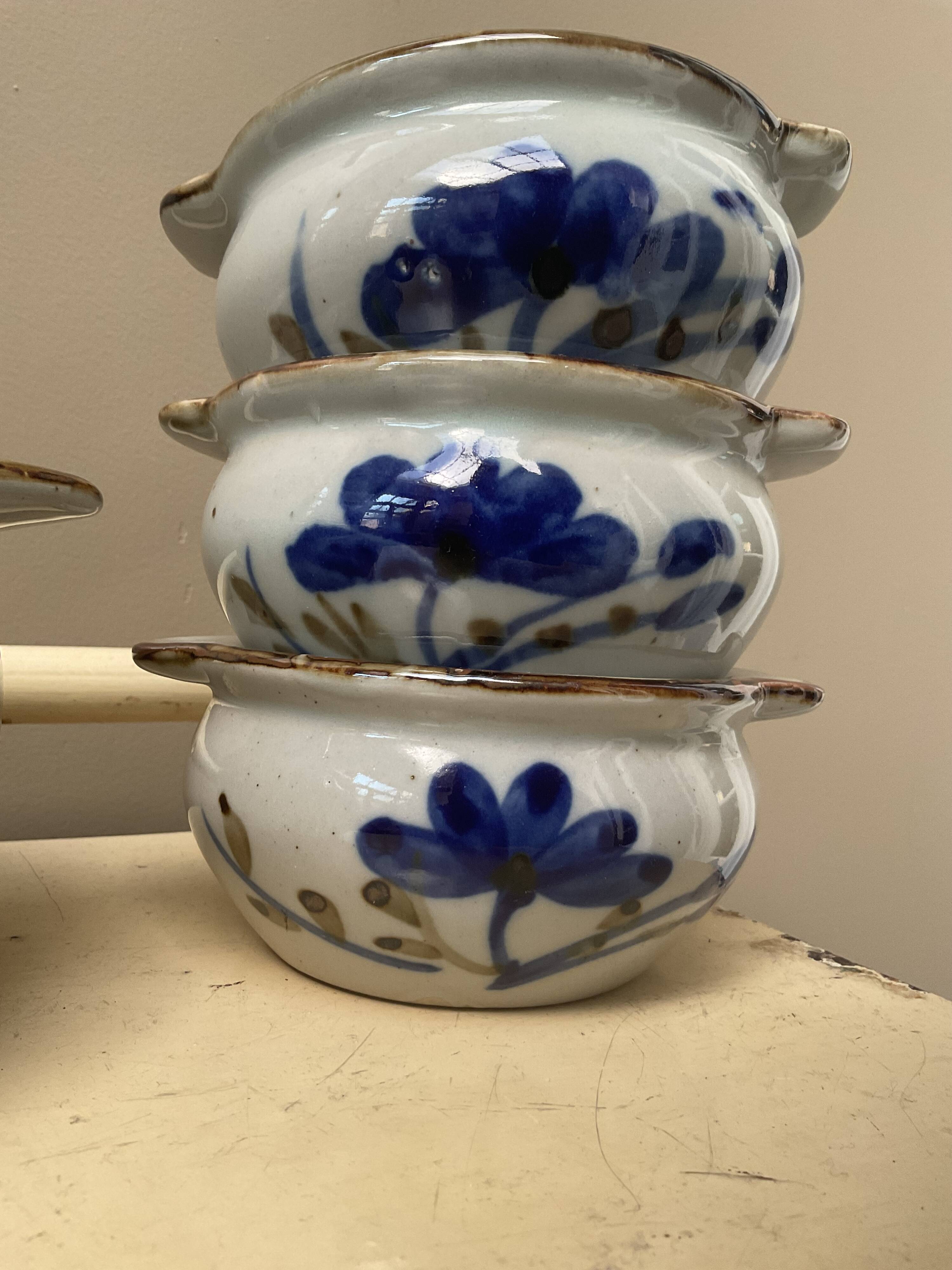 Lot de 3 bols et 1 pot vintage en céramique